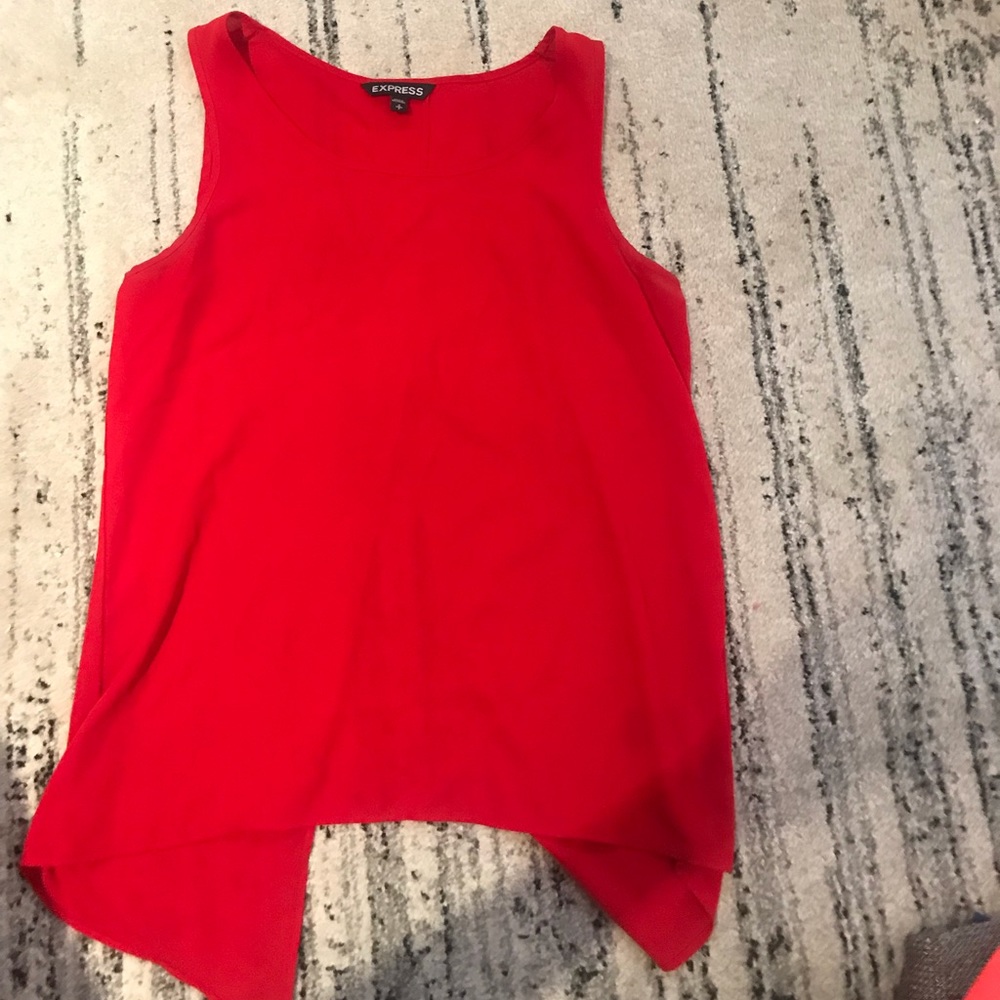 Express- sheer tank with slit in back